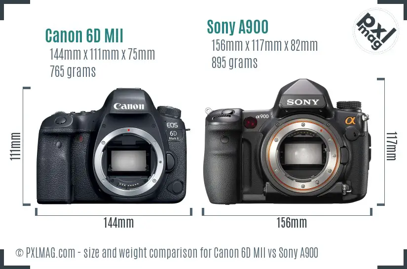 Canon 6D MII vs Sony A900 size comparison