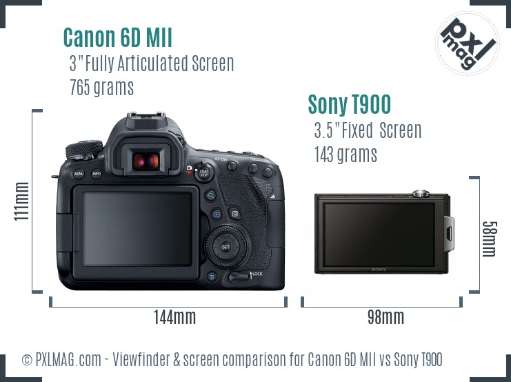 Canon 6D MII vs Sony T900 Screen and Viewfinder comparison