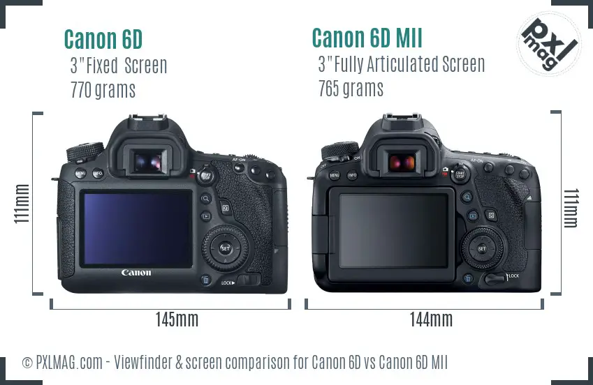 Canon 6D vs Canon 6D MII Screen and Viewfinder comparison