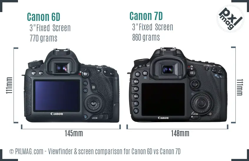Canon 6D vs Canon 7D Screen and Viewfinder comparison