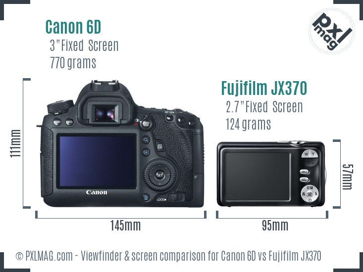 Canon 6D vs Fujifilm JX370 Screen and Viewfinder comparison