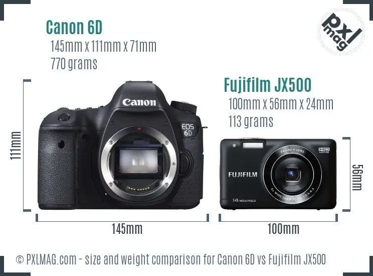 Canon 6D vs Fujifilm JX500 size comparison Canon 6D vs Fujifilm JX500 size comparison