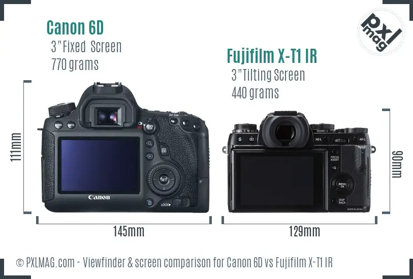 Canon 6D vs Fujifilm X-T1 IR Screen and Viewfinder comparison Canon 6D vs Fujifilm X-T1 IR Screen and Viewfinder comparison