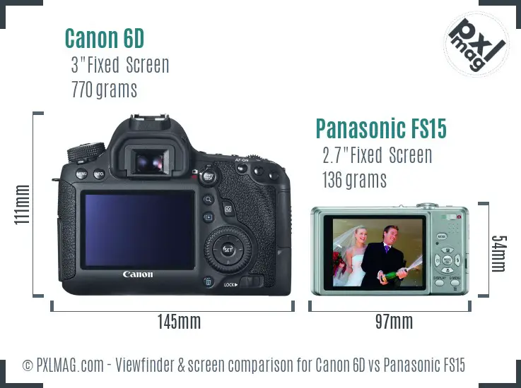 Canon 6D vs Panasonic FS15 Screen and Viewfinder comparison