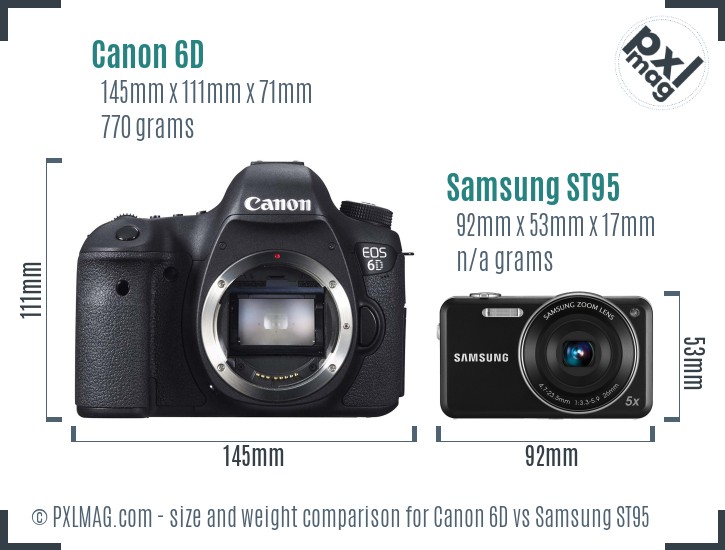 Canon 6D vs Samsung ST95 size comparison