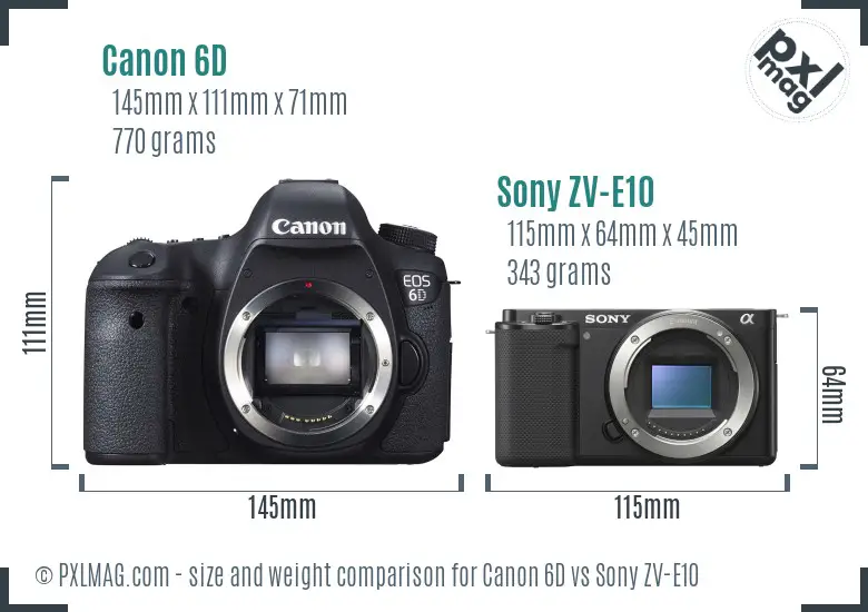 Canon 6D vs Sony ZV-E10 size comparison Canon 6D vs Sony ZV-E10 size comparison