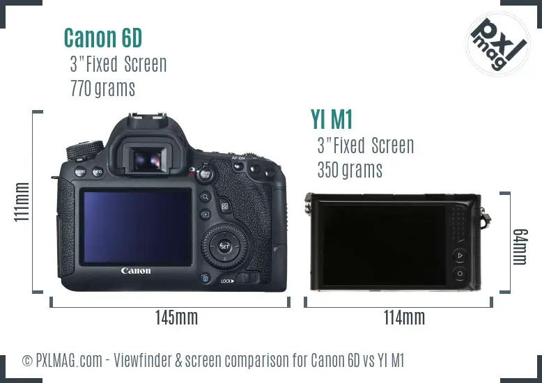 Canon 6D vs YI M1 Screen and Viewfinder comparison