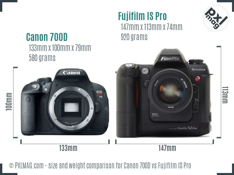 Canon 700D vs Fujifilm IS Pro size comparison Canon 700D vs Fujifilm IS Pro size comparison