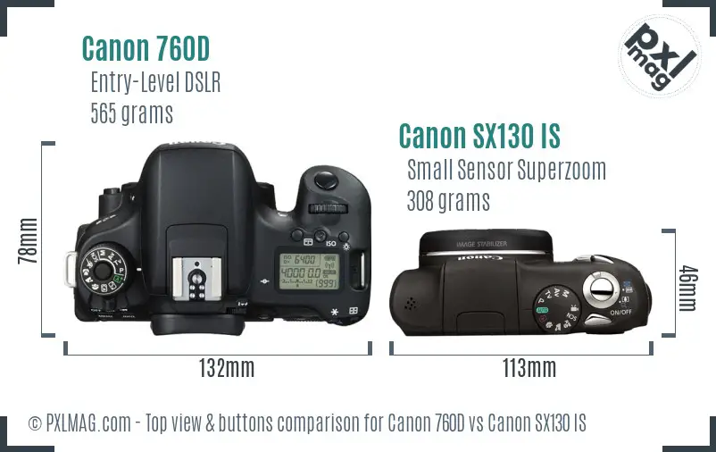 Top view design and control layout comparison