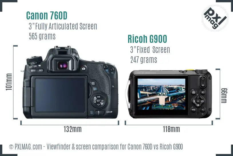 Canon 760D vs Ricoh G900 Screen and Viewfinder comparison Canon 760D vs Ricoh G900 Screen and Viewfinder comparison