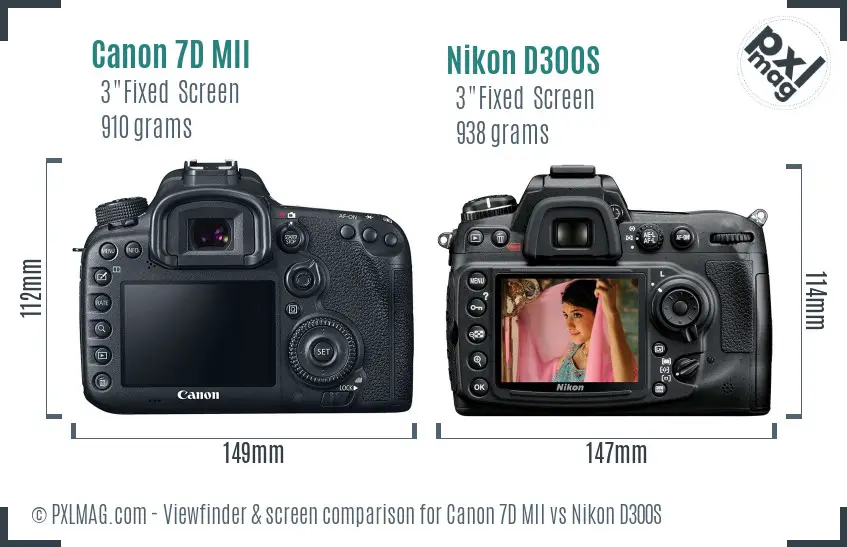 Canon 7D MII vs Nikon D300S Screen and Viewfinder comparison