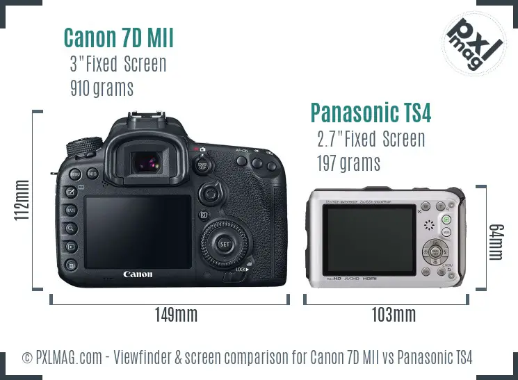 Canon 7D MII vs Panasonic TS4 Screen and Viewfinder comparison