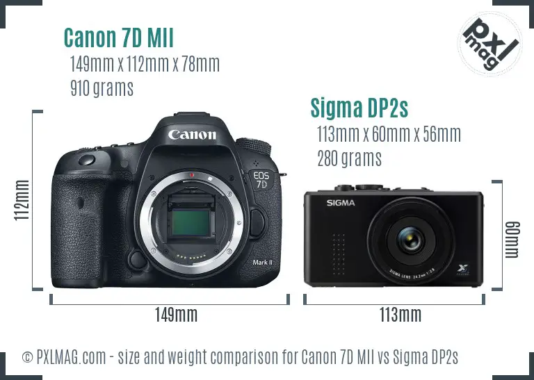 Canon 7D MII vs Sigma DP2s size comparison Canon 7D MII vs Sigma DP2s size comparison