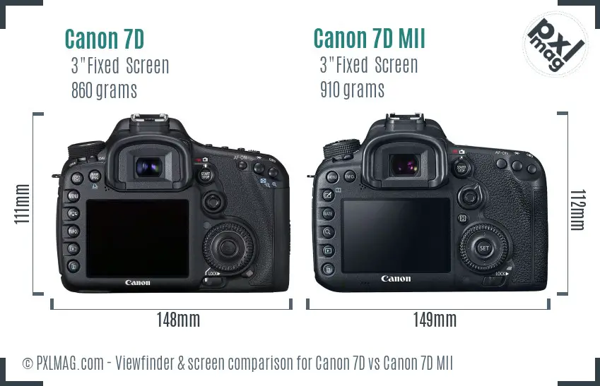 Canon 7D vs Canon 7D MII Screen and Viewfinder comparison