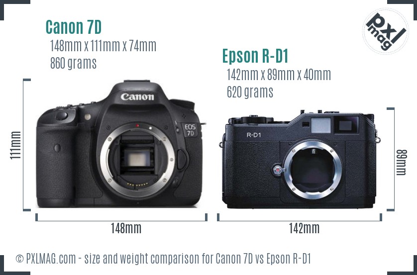 Canon 7D vs Epson R-D1 size comparison Canon 7D vs Epson R-D1 size comparison