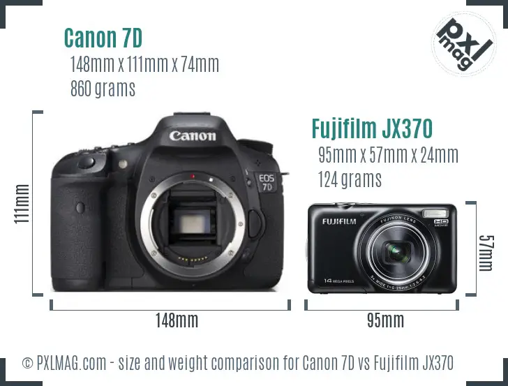 Canon 7D vs Fujifilm JX370 size comparison