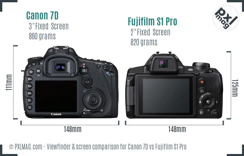 Canon 7D vs Fujifilm S1 Pro Screen and Viewfinder comparison