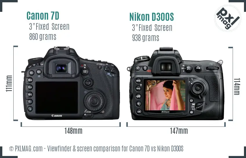 Canon 7D vs Nikon D300S Screen and Viewfinder comparison