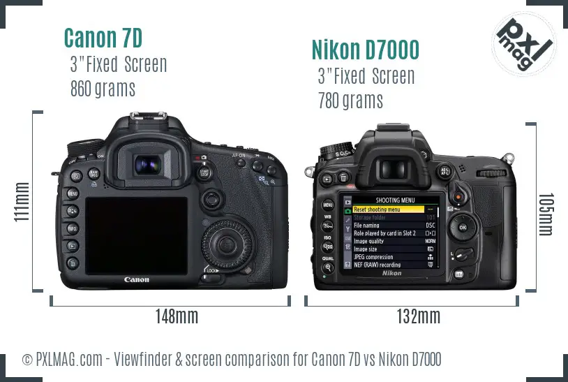 Canon 7D vs Nikon D7000 Screen and Viewfinder comparison