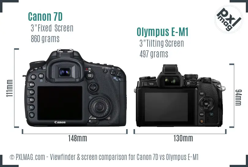 Canon 7D vs Olympus E-M1 Screen and Viewfinder comparison Canon 7D vs Olympus E-M1 Screen and Viewfinder comparison