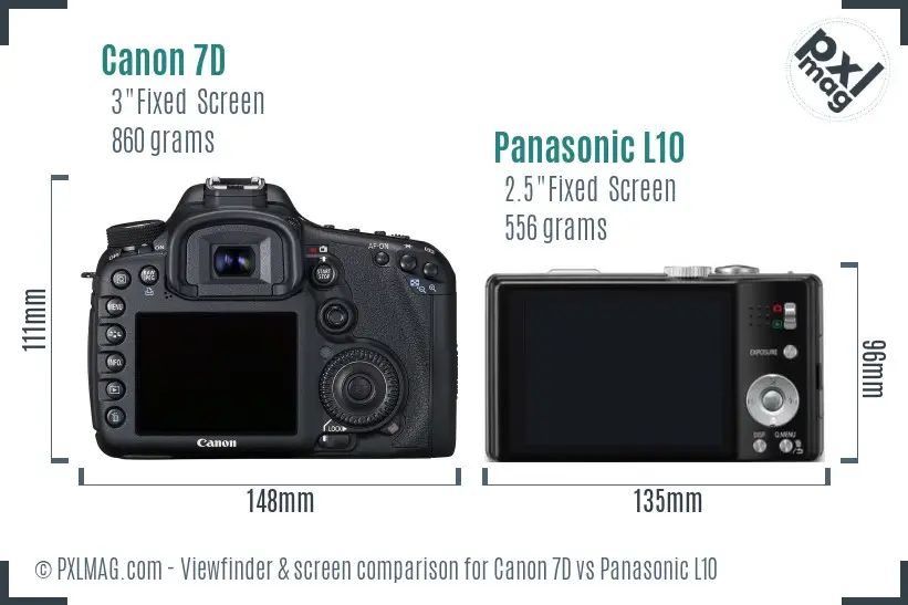 Canon 7D vs Panasonic L10 Screen and Viewfinder comparison Canon 7D vs Panasonic L10 Screen and Viewfinder comparison