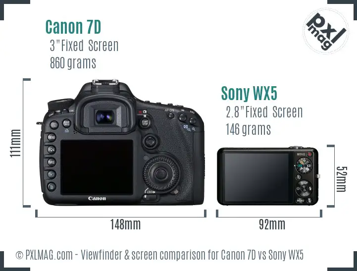 Canon 7D vs Sony WX5 Screen and Viewfinder comparison