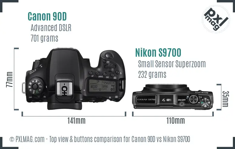 Top view design and control layout comparison