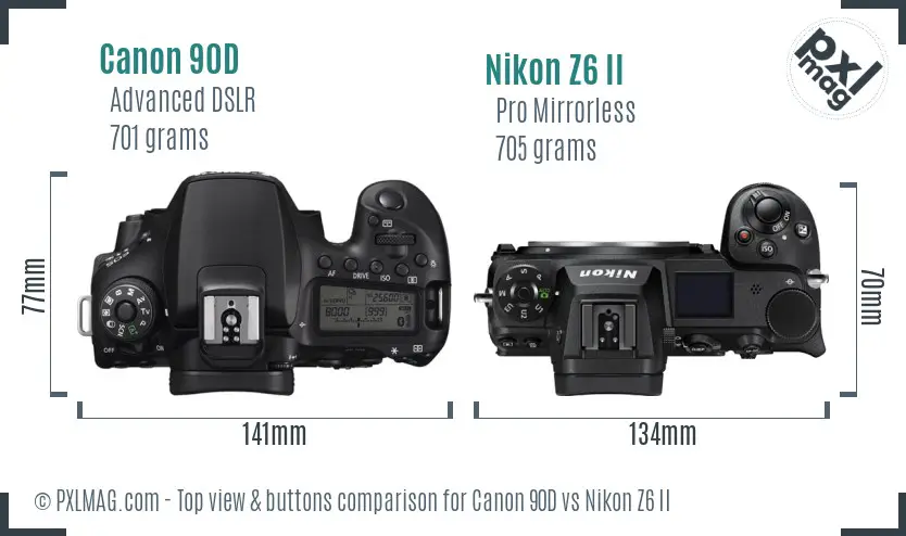 Top view design and control layout comparison