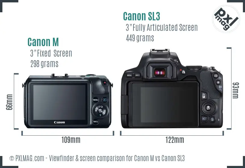 Canon M vs Canon SL3 Screen and Viewfinder comparison Canon M vs Canon SL3 Screen and Viewfinder comparison