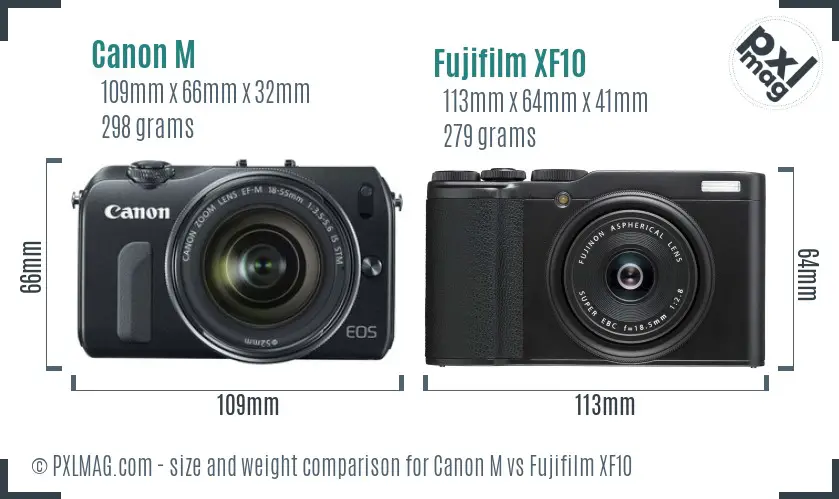 Canon M vs Fujifilm XF10 size comparison Canon M vs Fujifilm XF10 size comparison