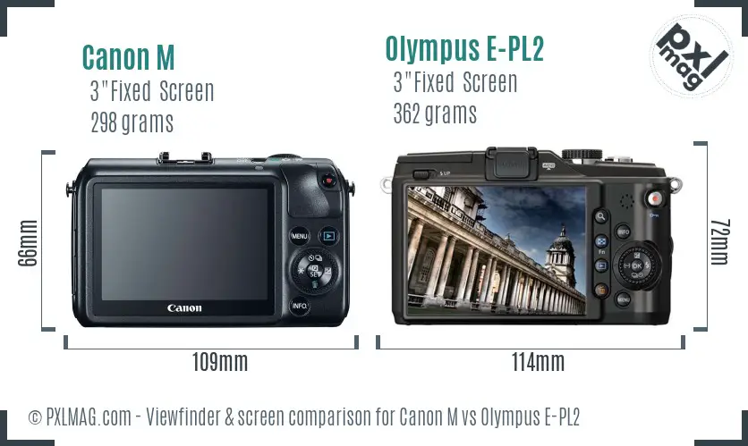 Canon M vs Olympus E-PL2 Screen and Viewfinder comparison Canon M vs Olympus E-PL2 Screen and Viewfinder comparison