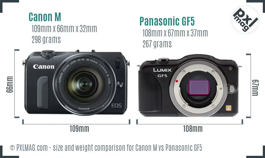 Canon M vs Panasonic GF5 size comparison