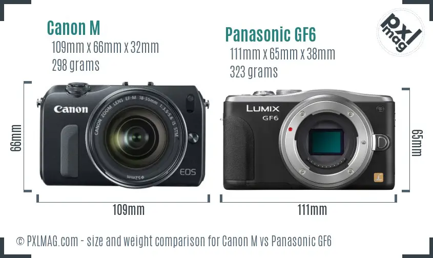 Canon M vs Panasonic GF6 size comparison