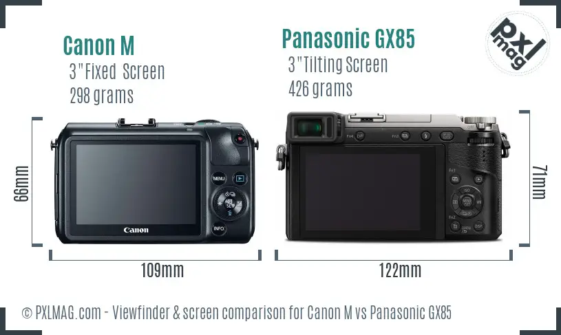 Canon M vs Panasonic GX85 Screen and Viewfinder comparison Canon M vs Panasonic GX85 Screen and Viewfinder comparison
