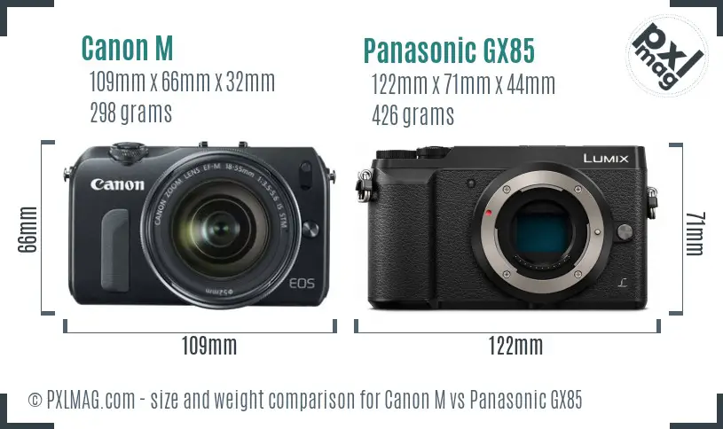 Canon M vs Panasonic GX85 size comparison Canon M vs Panasonic GX85 size comparison