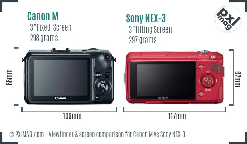 Canon M vs Sony NEX-3 Screen and Viewfinder comparison Canon M vs Sony NEX-3 Screen and Viewfinder comparison