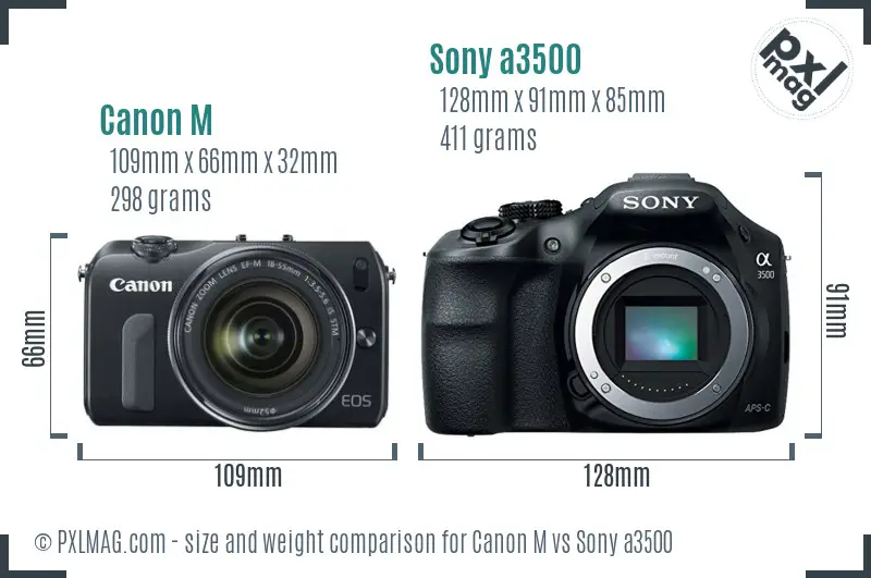 Canon M vs Sony a3500 size comparison