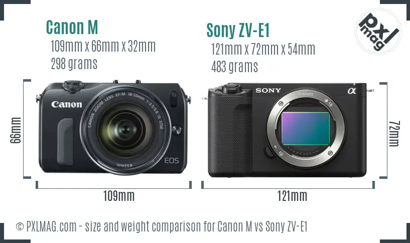 Canon M vs Sony ZV-E1 size comparison