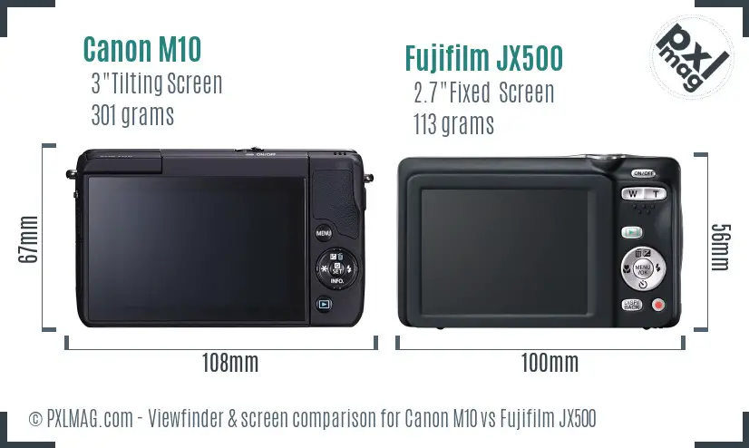 Canon M10 vs Fujifilm JX500 Screen and Viewfinder comparison Canon M10 vs Fujifilm JX500 Screen and Viewfinder comparison