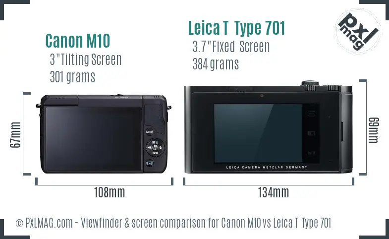 Canon M10 vs Leica T Type 701 Screen and Viewfinder comparison Canon M10 vs Leica T Type 701 Screen and Viewfinder comparison