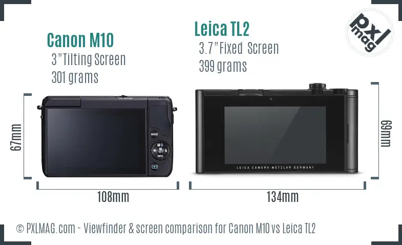 Canon M10 vs Leica TL2 Screen and Viewfinder comparison Canon M10 vs Leica TL2 Screen and Viewfinder comparison
