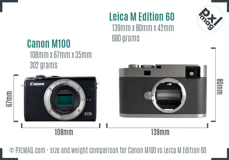 Canon M100 vs Leica M Edition 60 size comparison Canon M100 vs Leica M Edition 60 size comparison