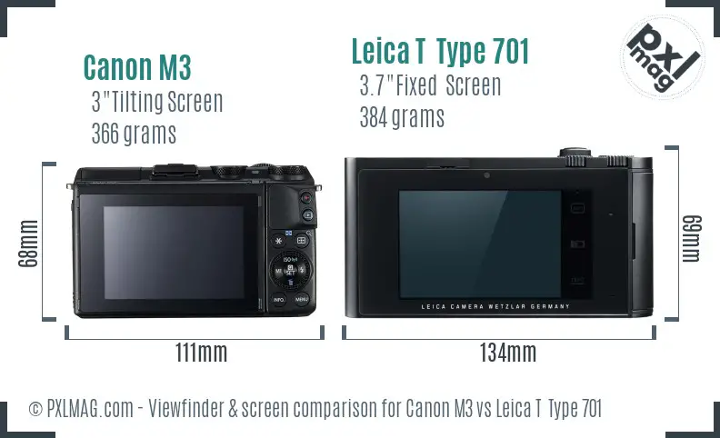 Canon M3 vs Leica T  Type 701 Screen and Viewfinder comparison