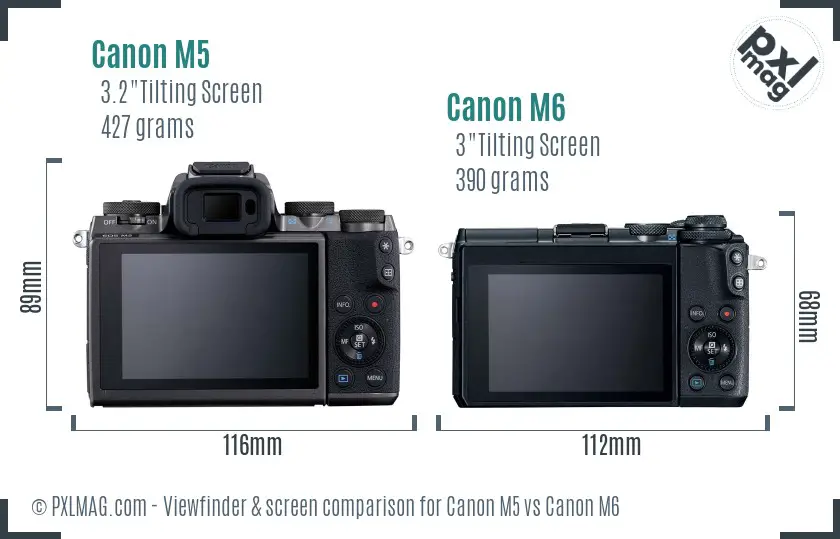 Canon M5 vs Canon M6 Screen and Viewfinder comparison
