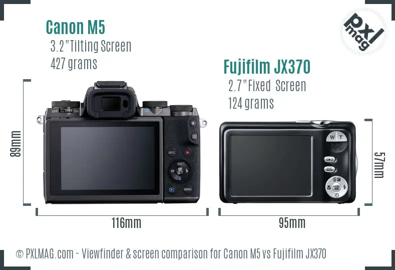 Canon M5 vs Fujifilm JX370 Screen and Viewfinder comparison Canon M5 vs Fujifilm JX370 Screen and Viewfinder comparison