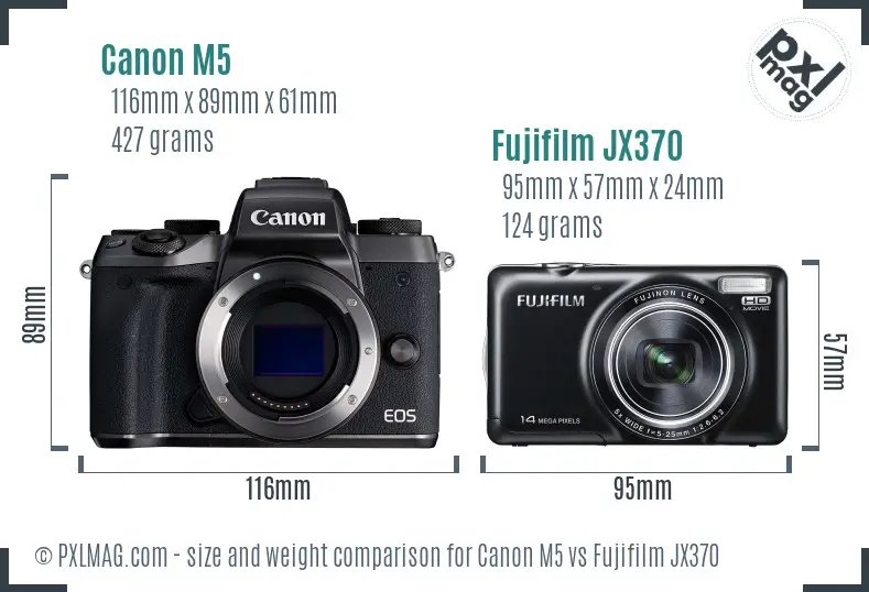 Canon M5 vs Fujifilm JX370 size comparison Canon M5 vs Fujifilm JX370 size comparison