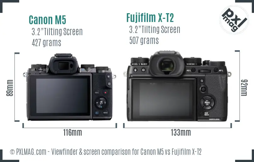 Canon M5 vs Fujifilm X-T2 Screen and Viewfinder comparison Canon M5 vs Fujifilm X-T2 Screen and Viewfinder comparison