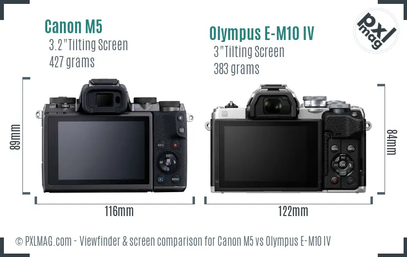 Canon M5 vs Olympus E-M10 IV Screen and Viewfinder comparison