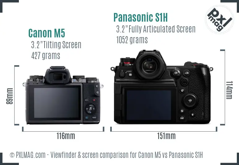 Canon M5 vs Panasonic S1H Screen and Viewfinder comparison Canon M5 vs Panasonic S1H Screen and Viewfinder comparison