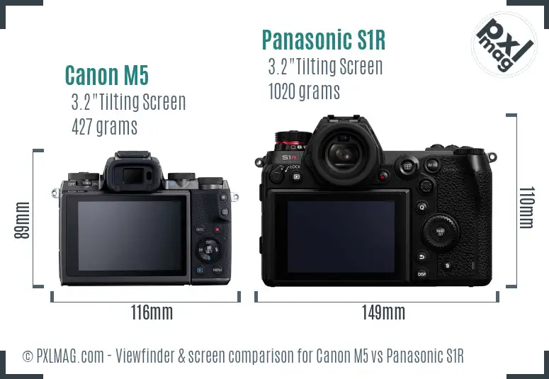 Canon M5 vs Panasonic S1R Screen and Viewfinder comparison Canon M5 vs Panasonic S1R Screen and Viewfinder comparison